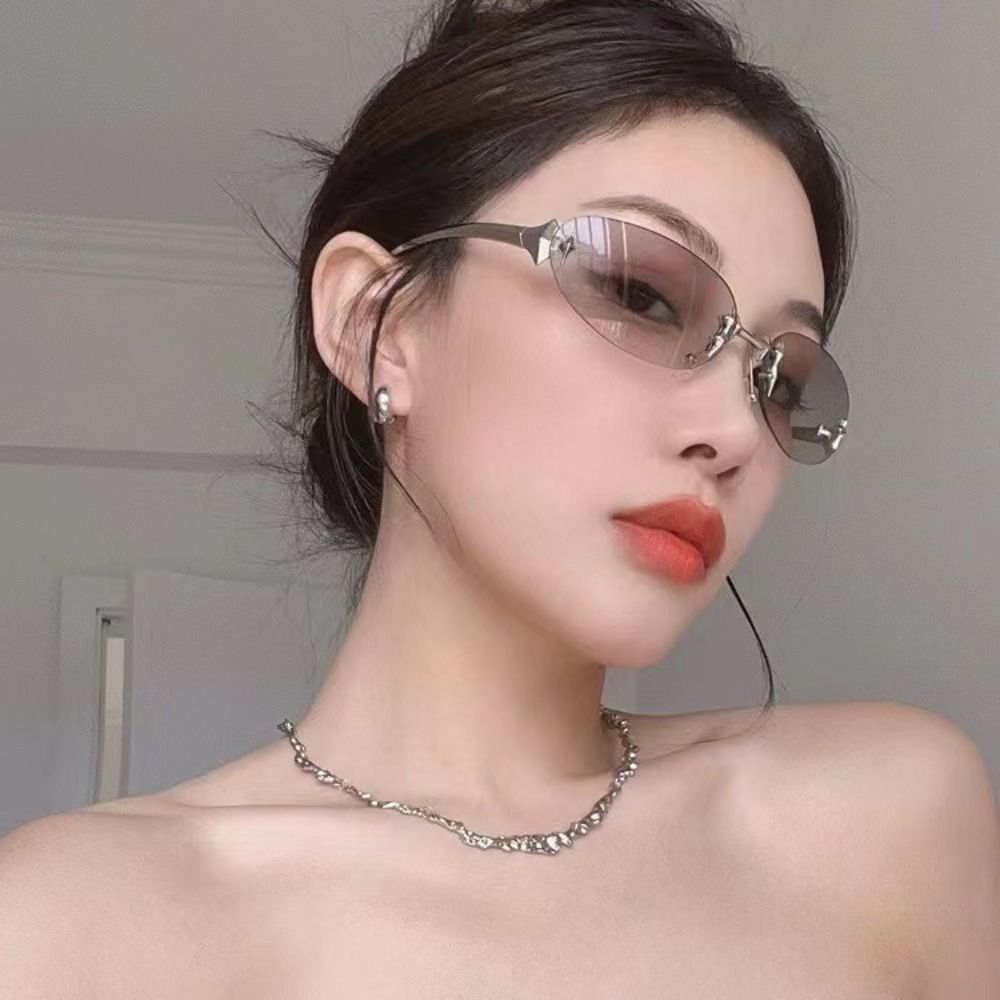 Vintage Fashion Y2K - Y2K стильные безрамные солнцезащитные очки с