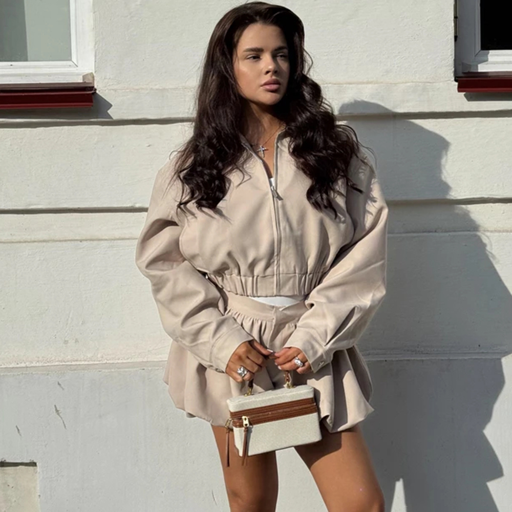 Vintage Fashion Jacket - Женский комплект из 2 предметов: модный