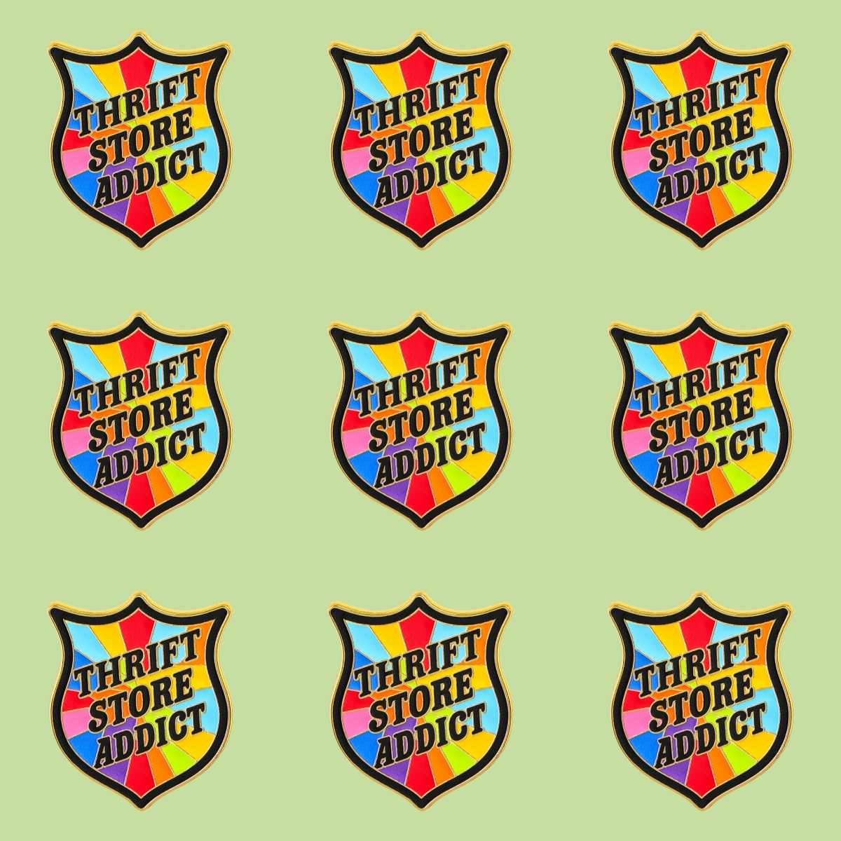 Thrift Vintage Fashion Usa - Набор из 9 штук: эмалевые значки