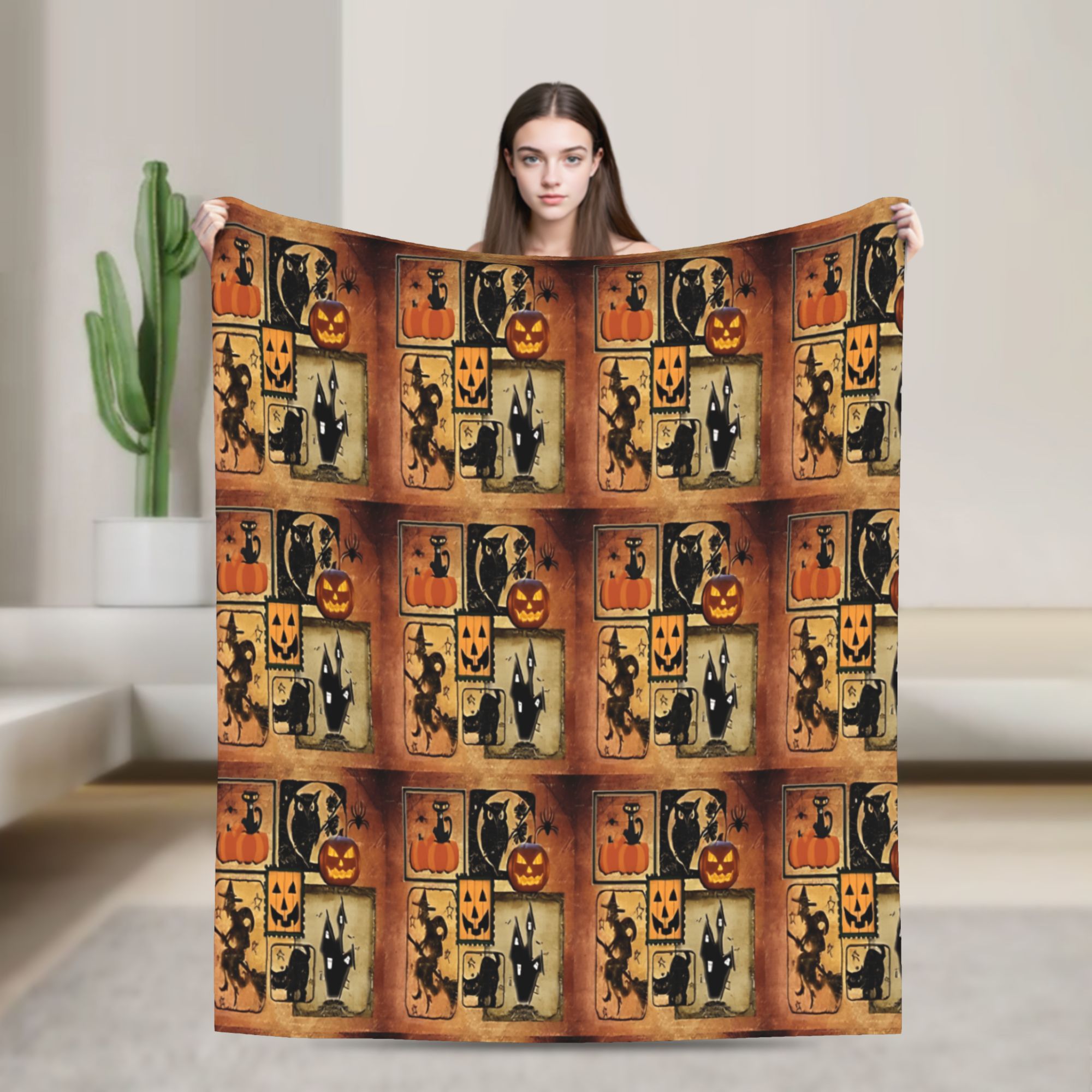 Vintage Fashion Collage - Винтажный плед с колажным принтом на