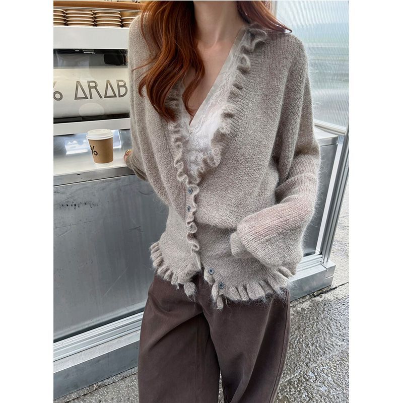 Корейский стиль, милый женский – обзор и цена Crop Cardigan Vintage
