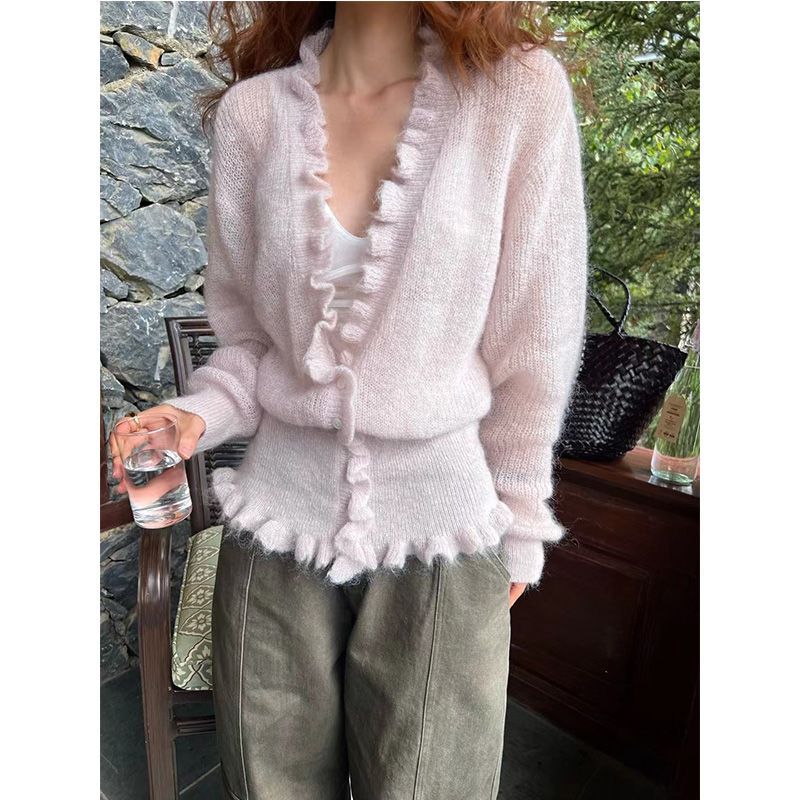 Корейский стиль, милый женский – обзор и цена Crop Cardigan Vintage