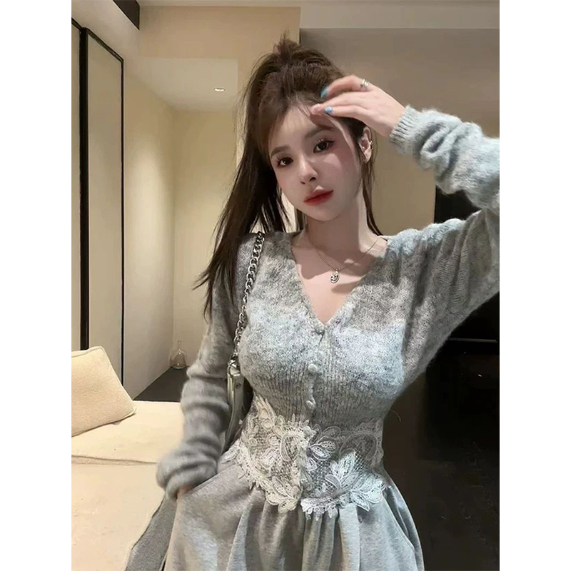 Укороченный кружевной вязаный  – обзор и цена Crop Cardigan Vintage