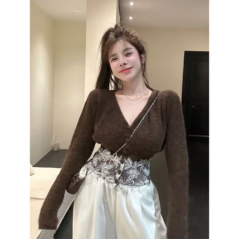 Укороченный кружевной вязаный  – обзор и цена Crop Cardigan Vintage