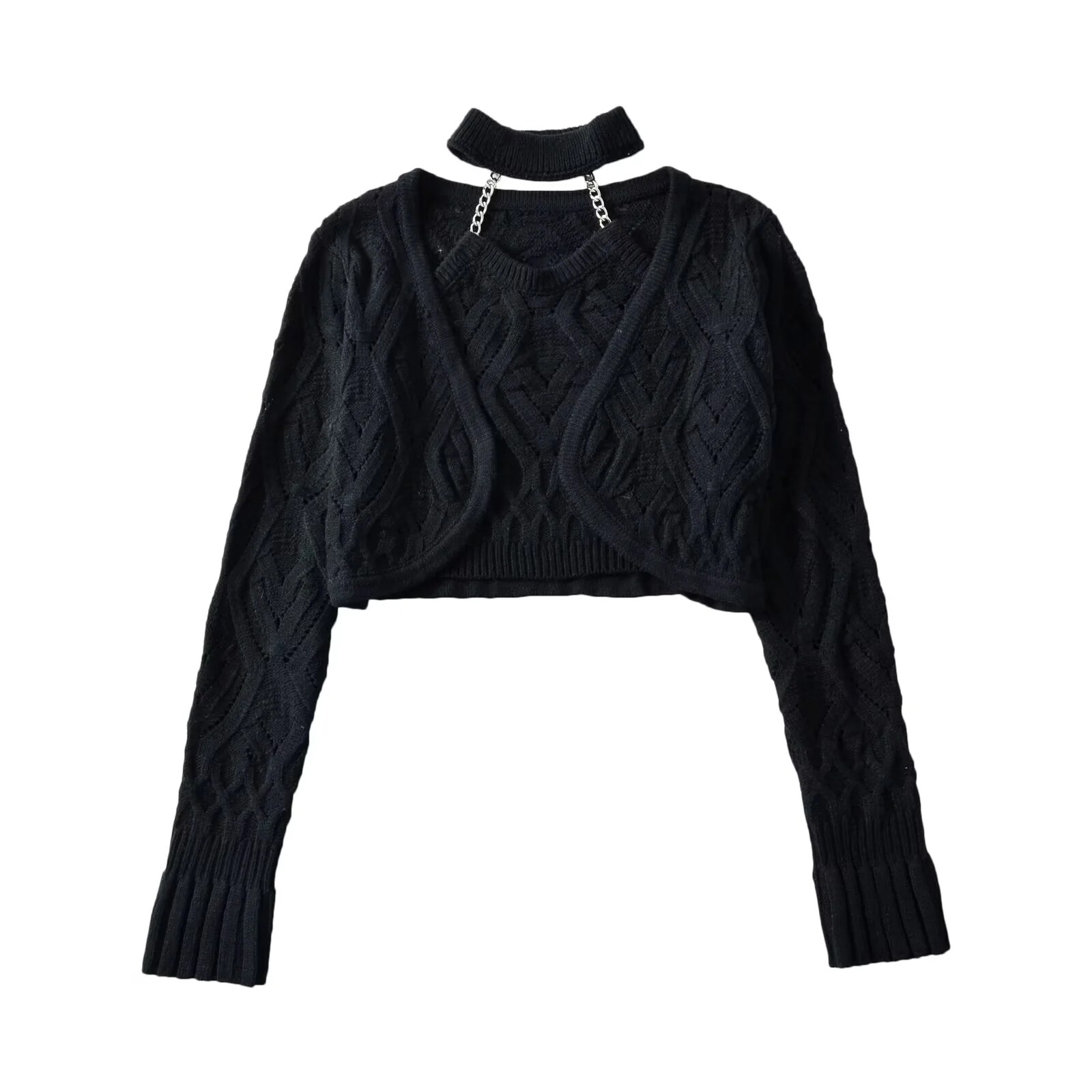 Женский черный укороченный топ – обзор и цена Crop Cardigan Vintage