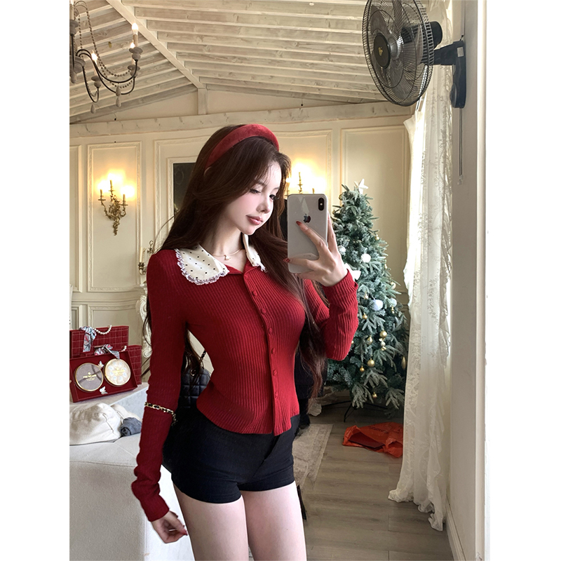 MEXZT винтажный красный вязаны – обзор и цена Crop Cardigan Vintage
