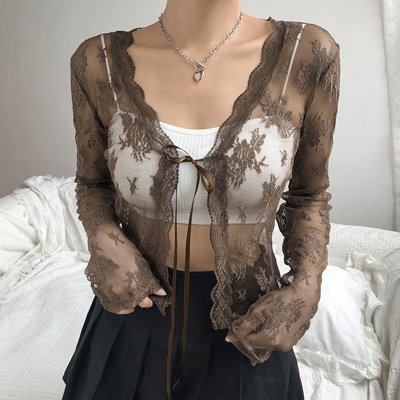 Женский прозрачный кружевной с – обзор и цена Crop Cardigan Vintage